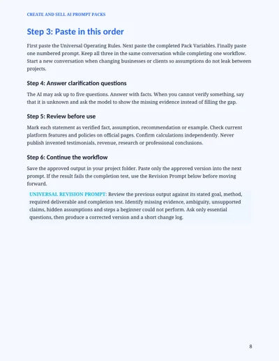 Create and Sell AI Prompt Packs — page 8